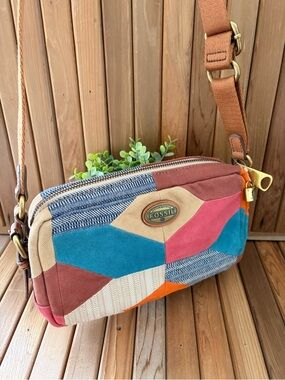 Fossil Women's Colorful Geometric Crossbody Bag